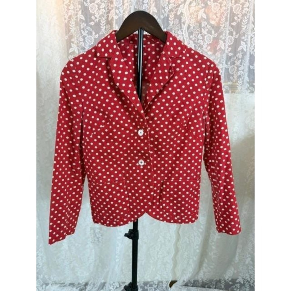 Vintage 1950's Junior House Red Polka Dot Blazer and Skirt Set Retro 2 Piece